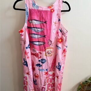 Colorful Fish Print Sleeveless Dress